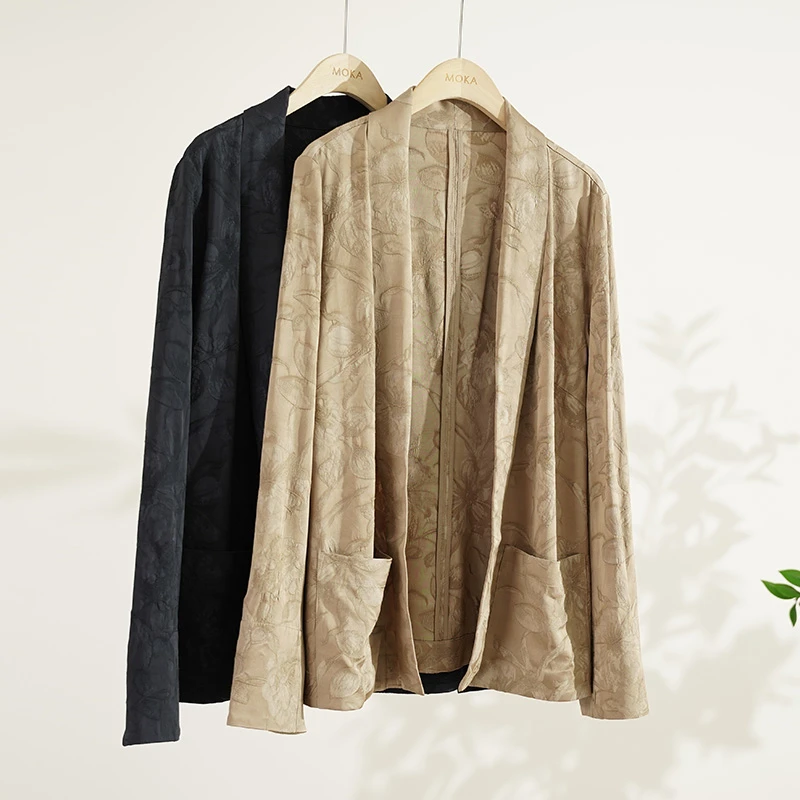 25年新中式高级感气质肌理感提花西装外套女士上衣（250073）2454