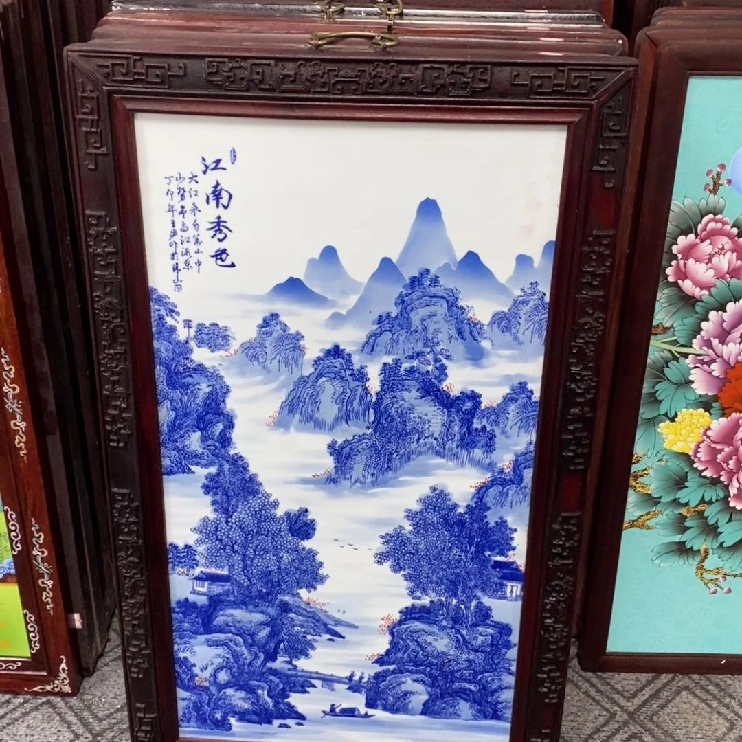 瓷90*52*1景德镇瓷板画柴窑烧制