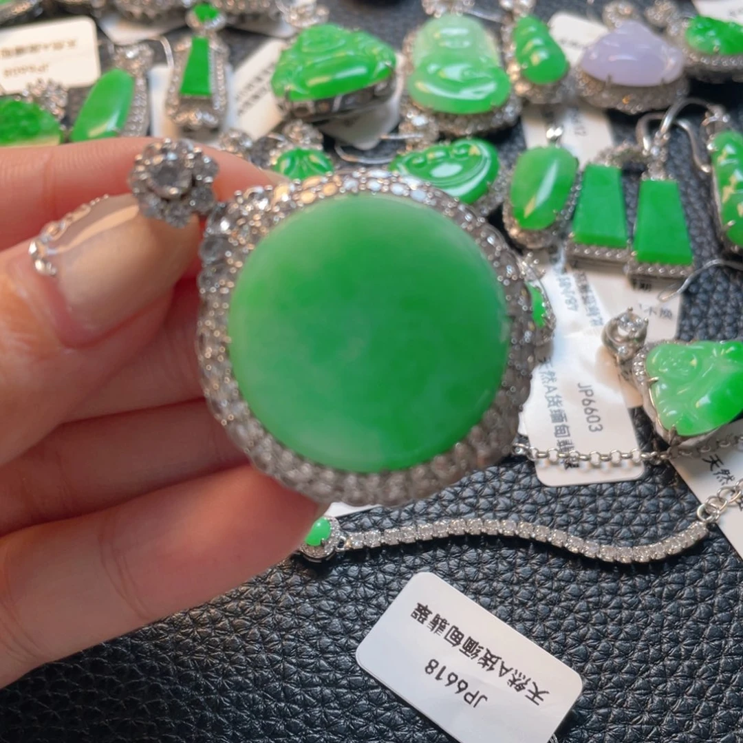 翡翠银S925镶嵌颈饰