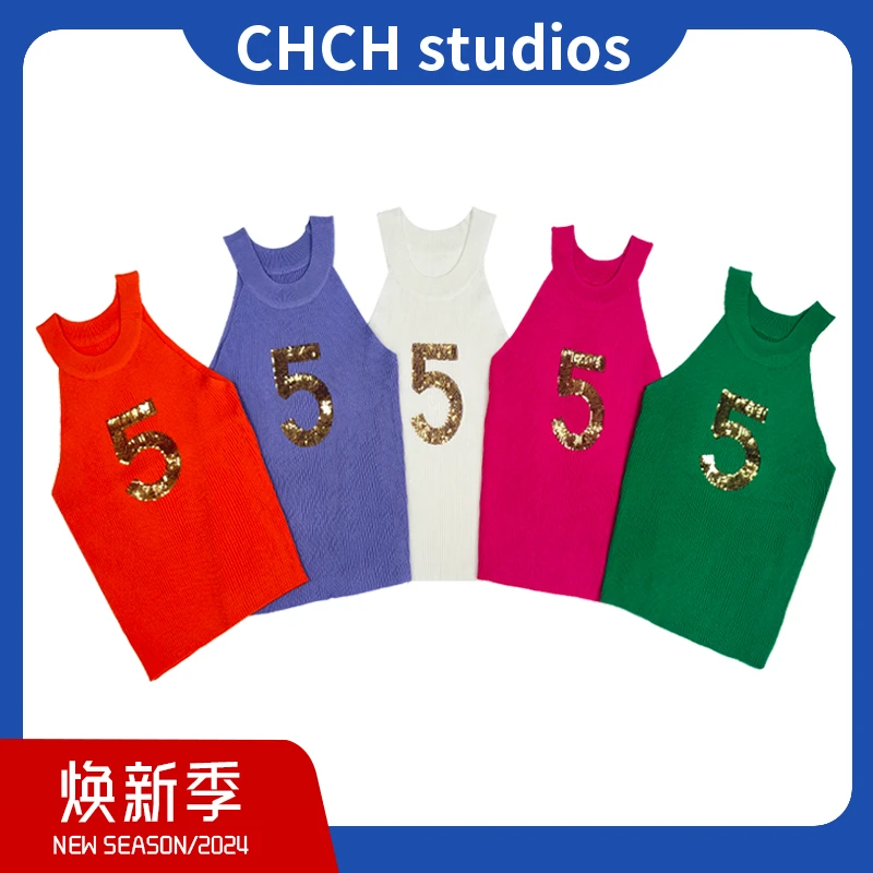 JY4BXC33922新款上新时尚百搭打底背心字母5吊带女