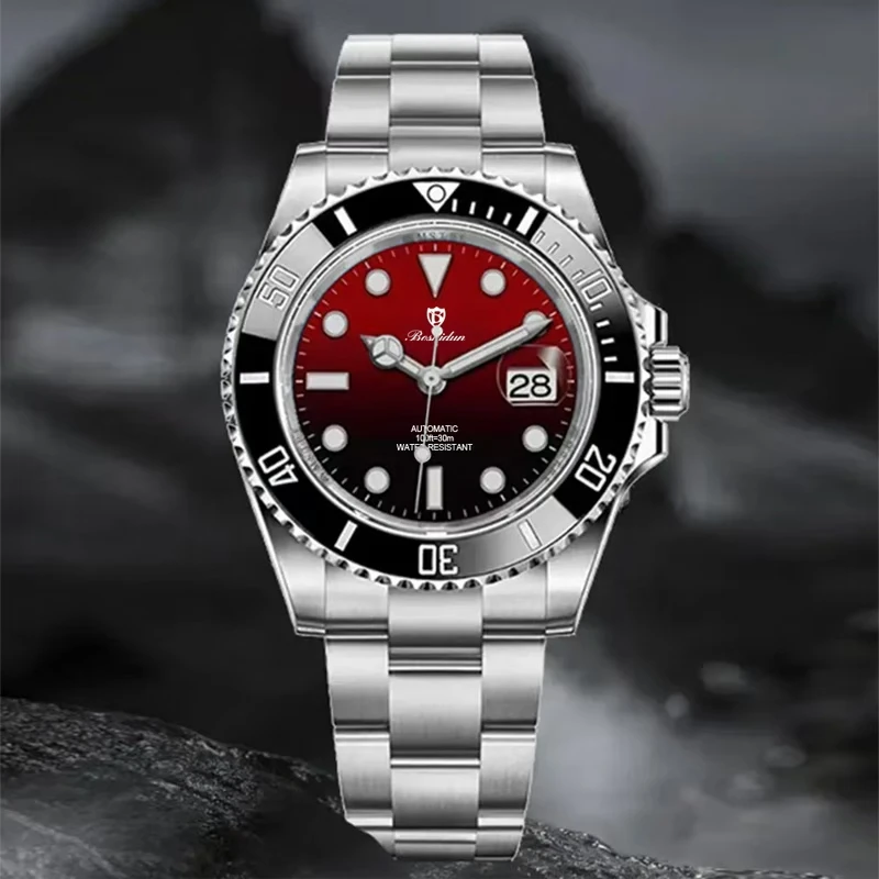 【红黑鬼】高端商务红黑渐变鬼王夜光防水男表9113G专属