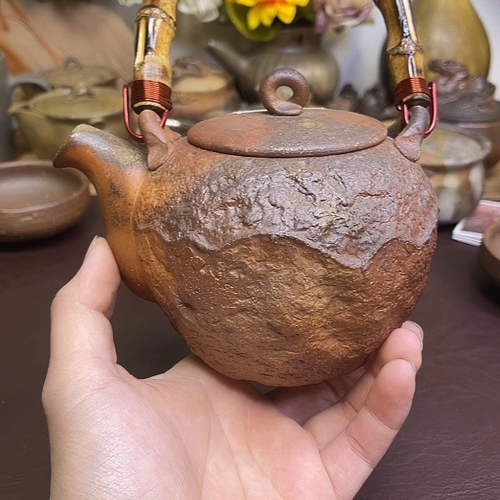 小西陶古 提梁壶 备前烧