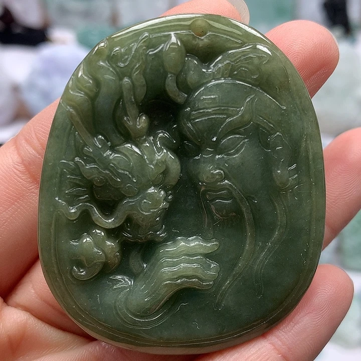 翡翠未镶嵌颈饰玉龙关二爷福利