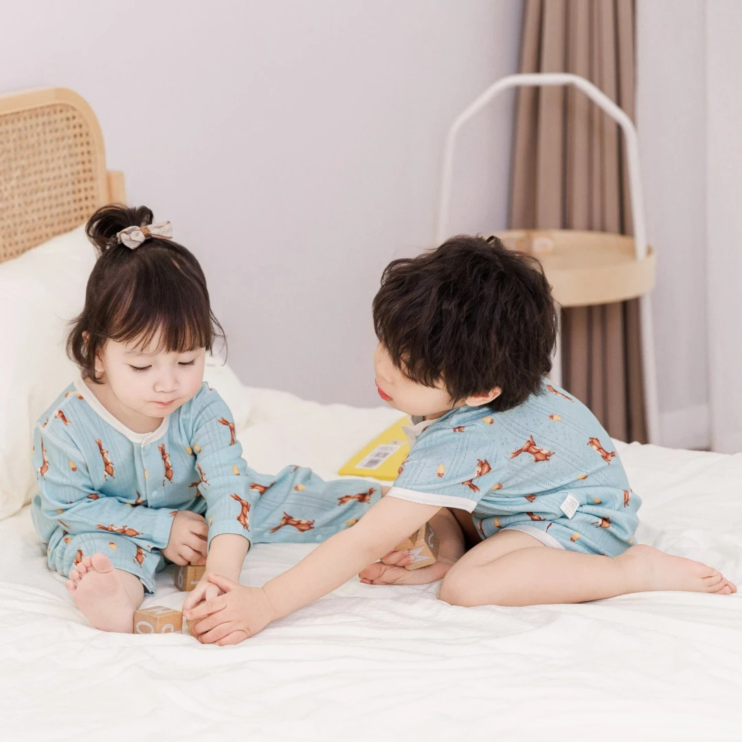 雅赞【连体衣】睡衣春秋长袖宝宝新生儿连体清凉夏季婴幼儿家居服