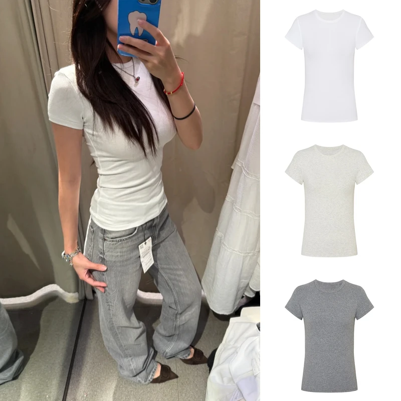 MosesQueen/魔西女王显大显身材正肩T恤女夏辣妹收腰打底衫短袖