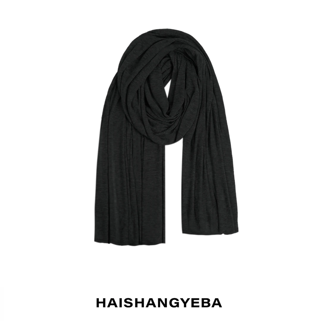 【海上叶爸】新款2025冬季百搭羊毛纯色围巾