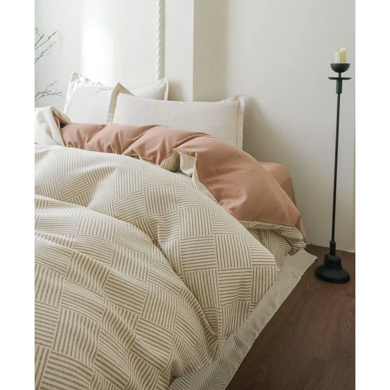 【高货清仓】mc高端长绒棉磨毛数码印花四件套-摩卡