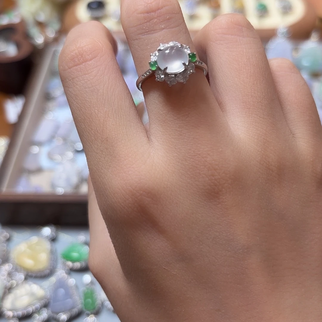 *****翡翠银S925镶嵌戒指