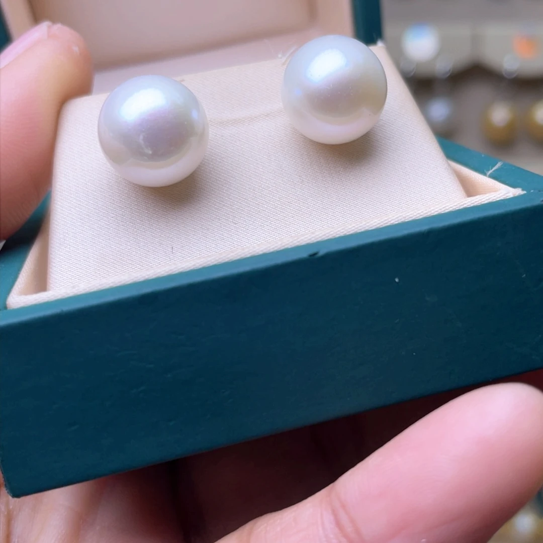 淡水珍珠耳环银S925镶嵌