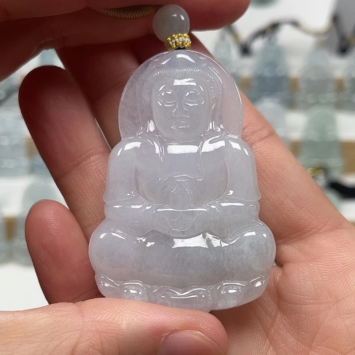 翡翠未镶嵌颈饰天然缅甸翡翠A货观音60号