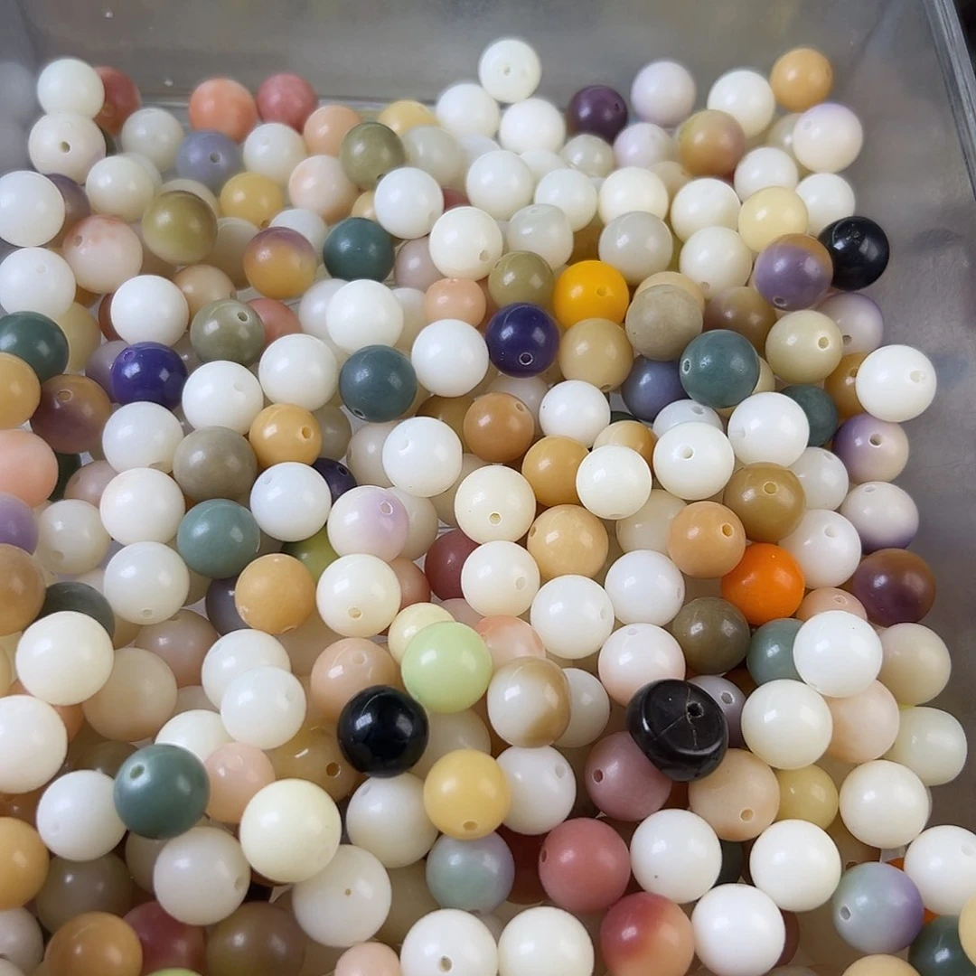 菩提根/象牙果吊坠微瑕多白圆大小混200颗拍2单宠100颗