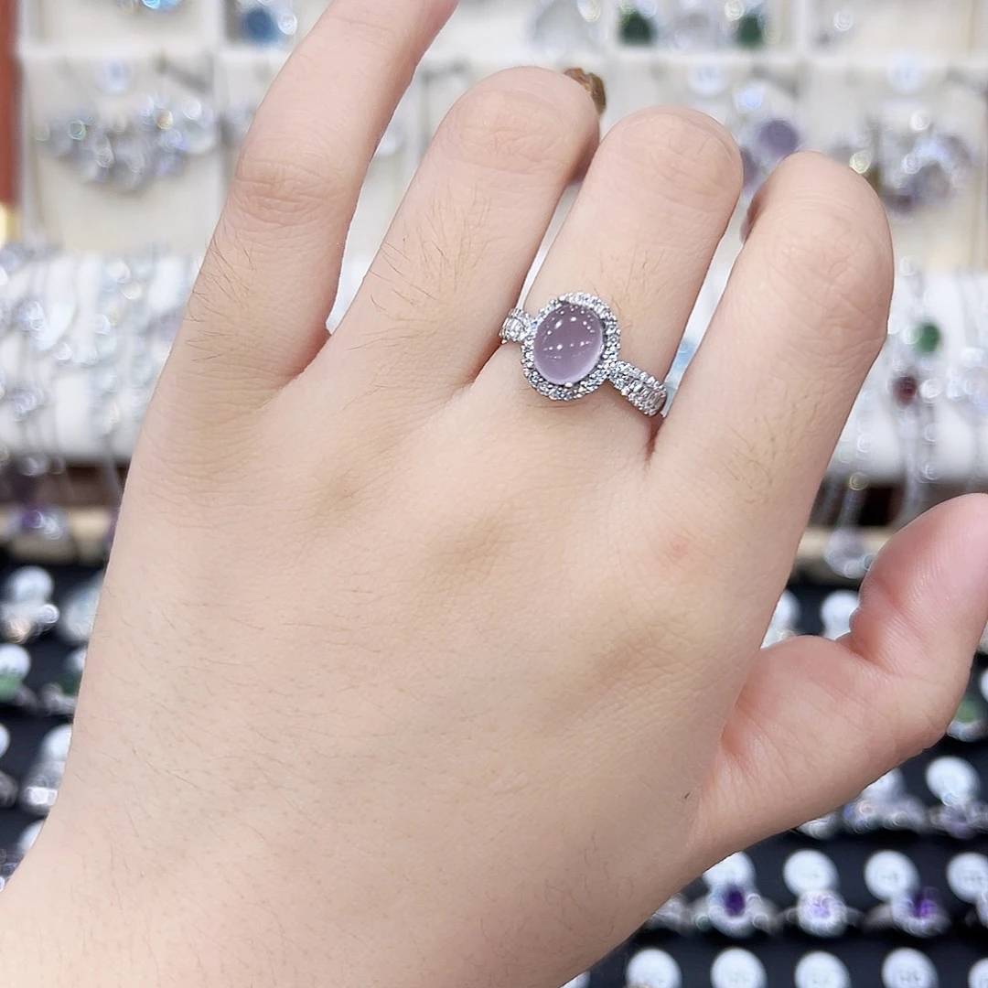 银S925镶嵌戒指萤石