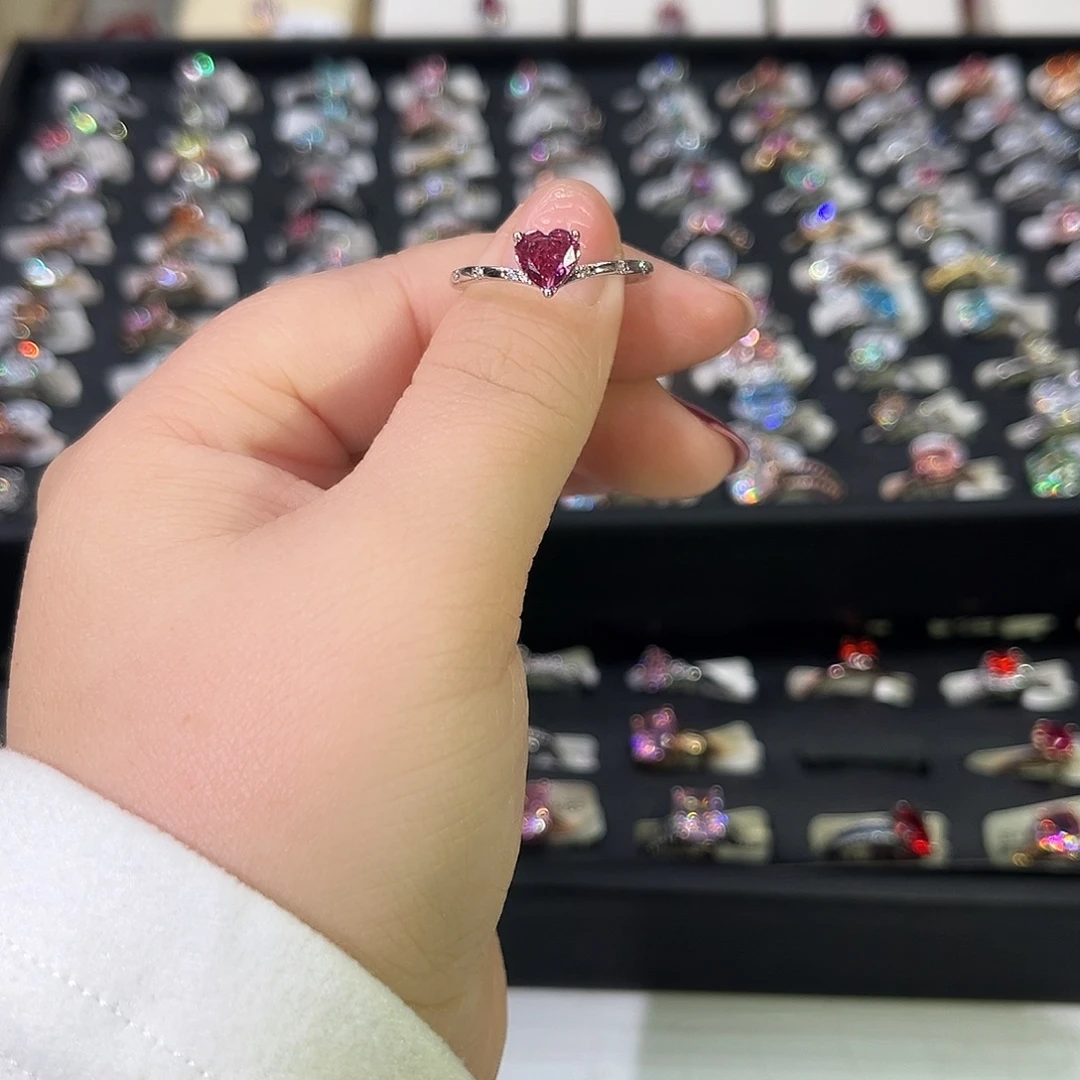 莫桑石非金属SH K白爱心西柚粉冰花-15