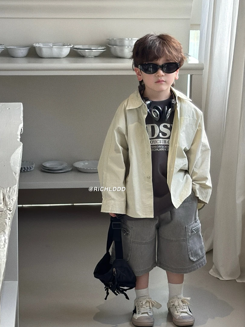 No退no换【春】薄荷初春/廓形重磅衬衫男女童韩25027