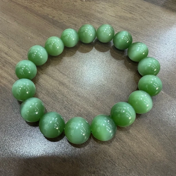 碧玉猫眼12mm圆珠单圈手串男女通用百搭款