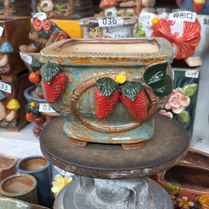 紫砂花盆粗陶材质多肉花盆