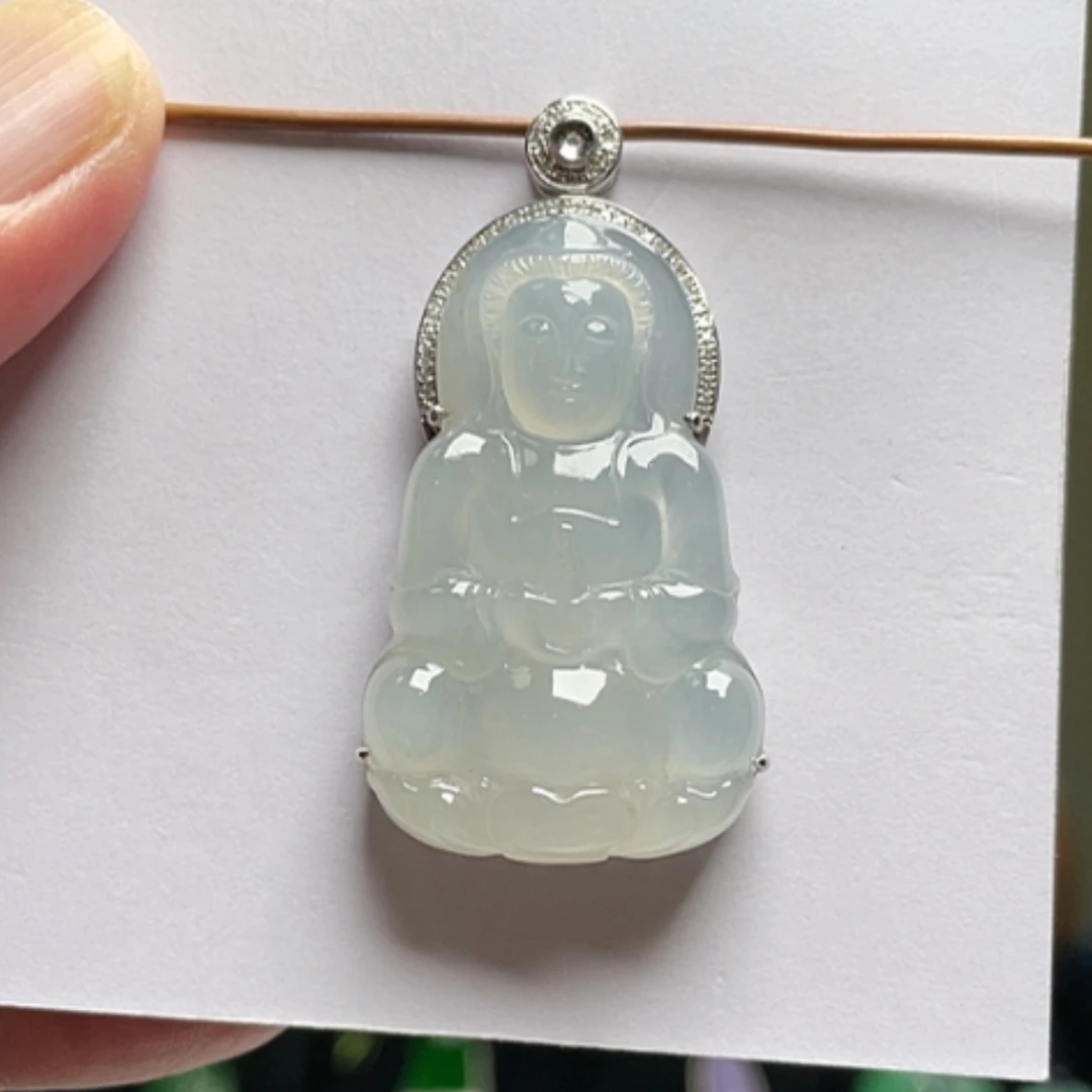 【闪购商品】吊坠(不含链)18K金镶嵌翡翠