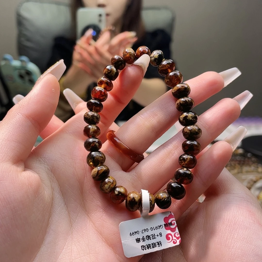 琥珀未镶嵌裸石抚顺琥珀8➕手串花珀