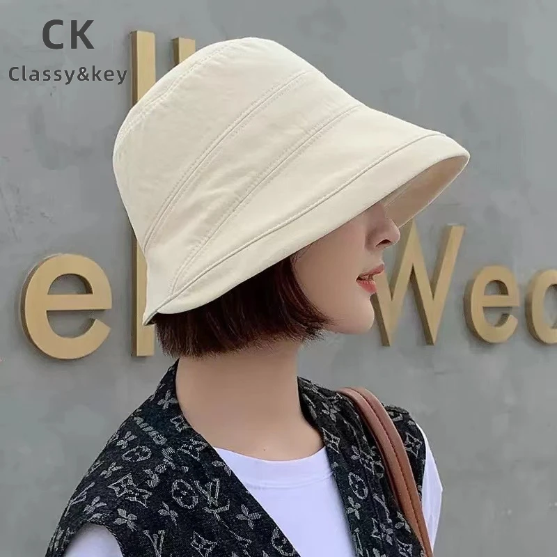 Classy key新加坡设计师联名款大沿渔夫帽女遮脸遮阳防晒遮阳帽子