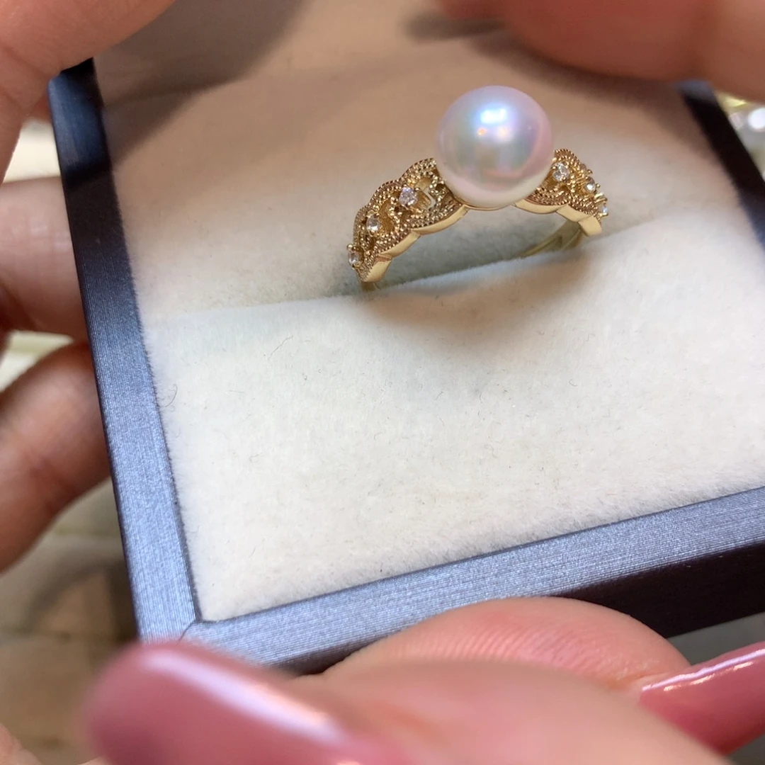 海水珍珠戒指银S925镶嵌
