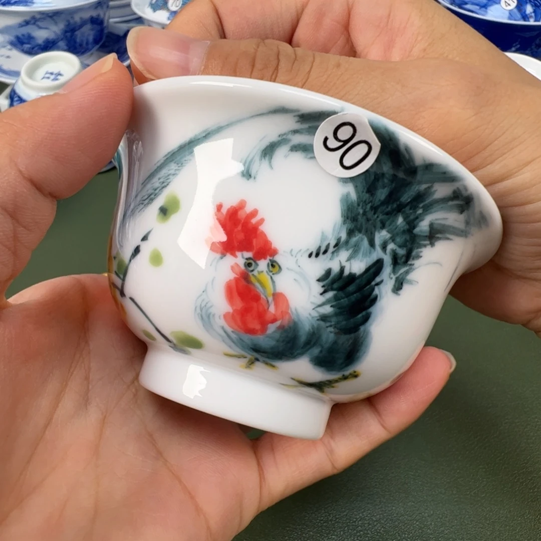 从***年景德镇纯手工纯手绘茶具木木90预售盖碗