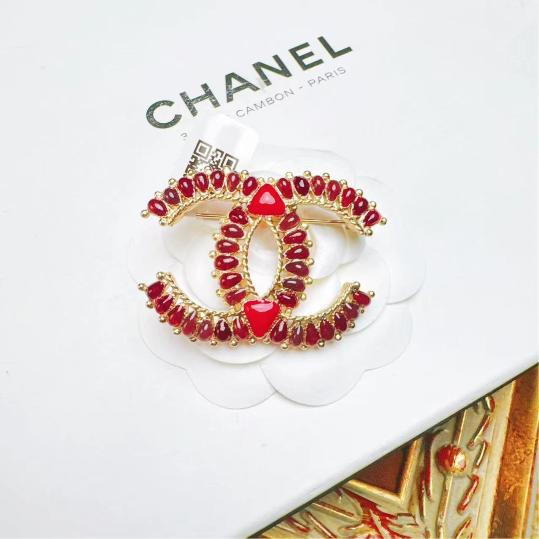 95新 Chanel/香奈儿 柚礼中古/香奈儿达拉斯双C胸针LZ511353