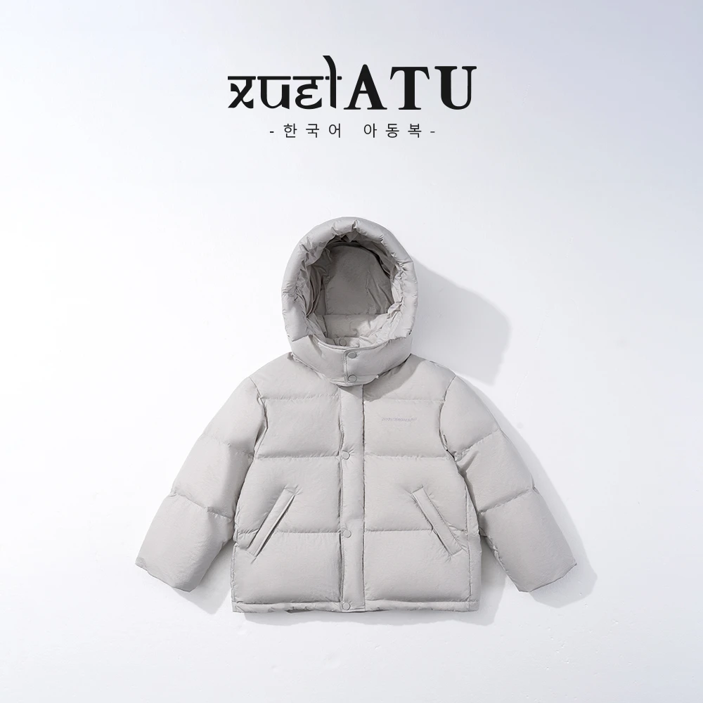 儿童白鸭绒羽绒服冬季新款时尚连帽潮流加厚保暖白鸭绒羽绒服