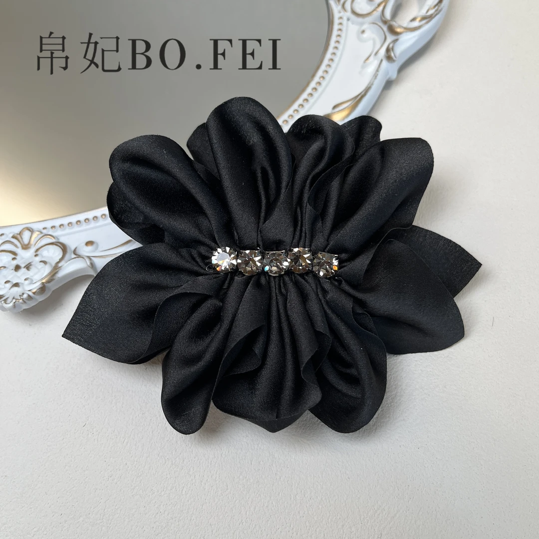 帛妃黑色轻奢发夹高级感蝴蝶结香蕉夹简约发夹气质优雅百搭