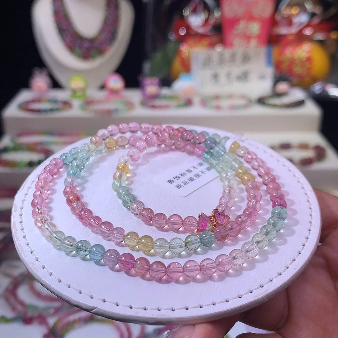 碧玺手链银S925镶嵌碧玺