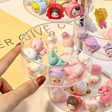 耳钉发夹发饰收纳盒透明亚克力旋转展示架可爱首饰盒整理
