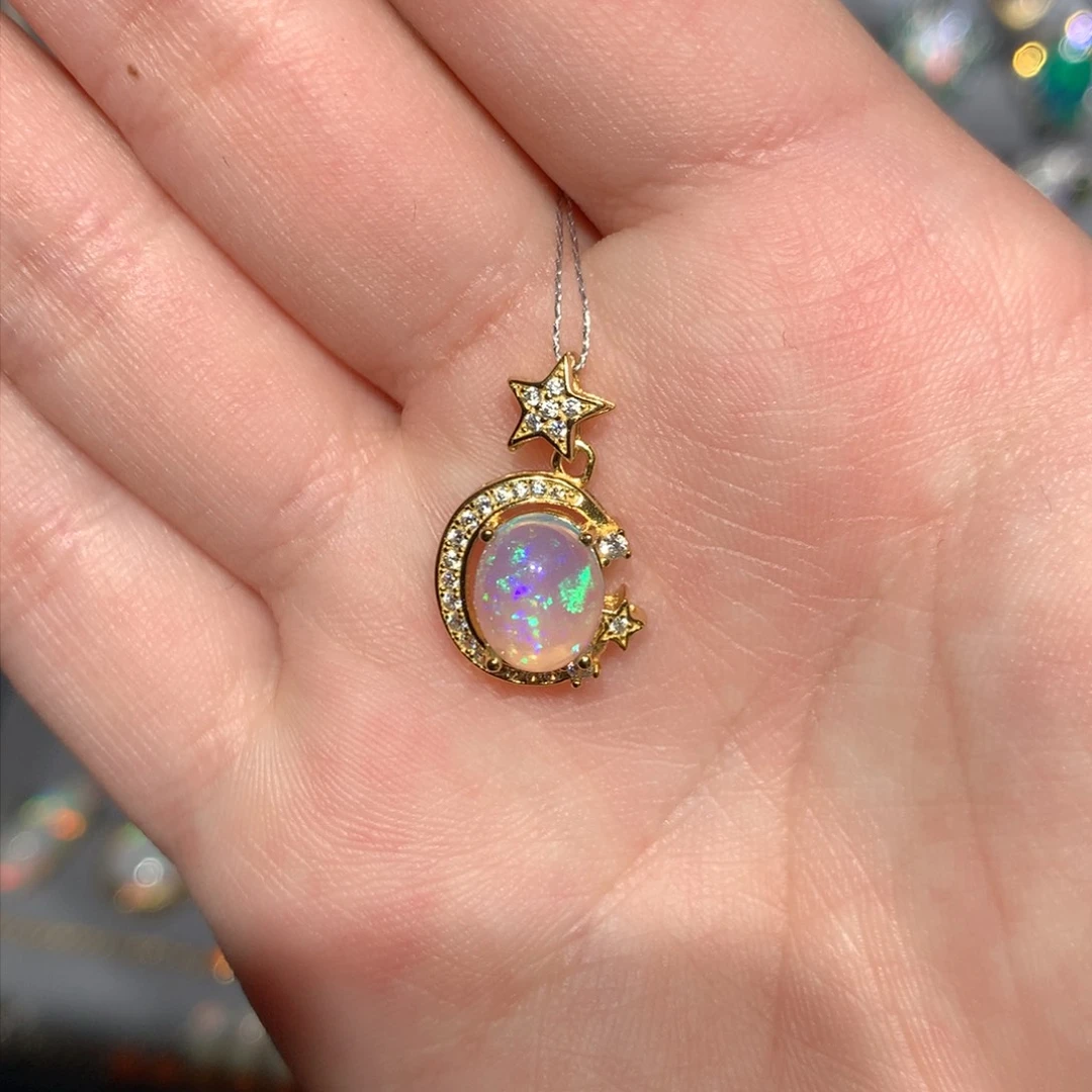 欧泊K福利吊坠银S925镶嵌