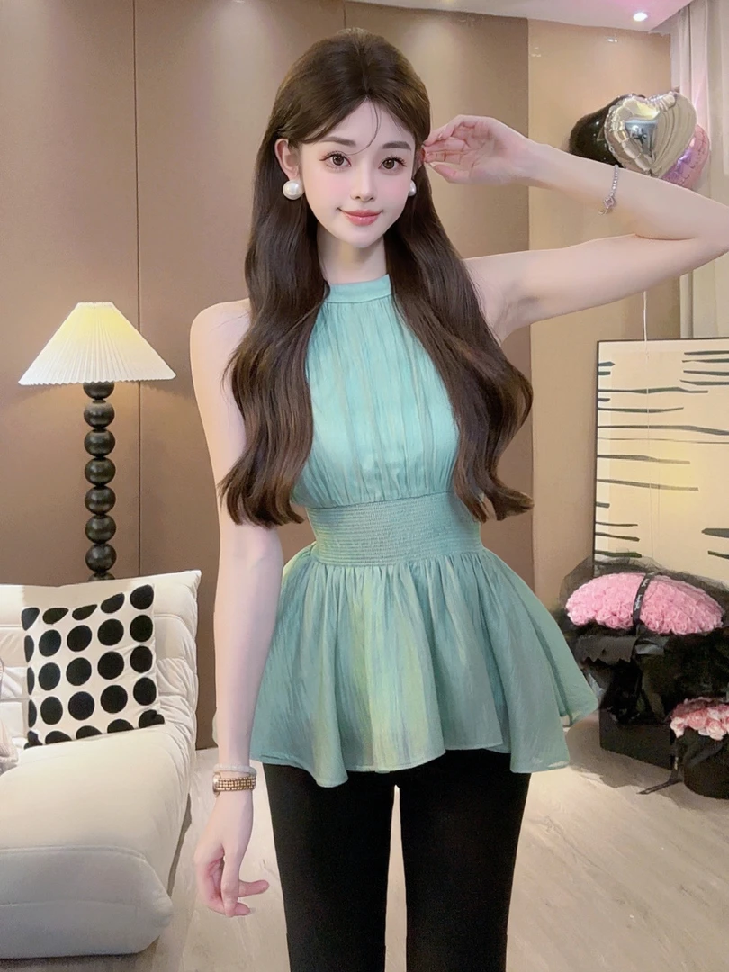 尤猫【腰精】夏季小众设计感气质网红吊带上衣女装Y31267