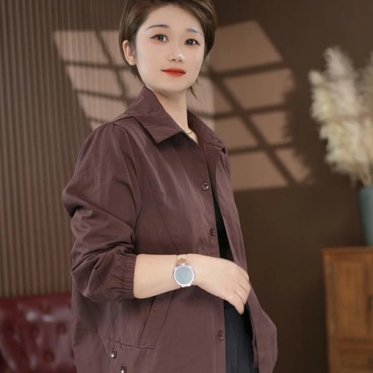 秋季新款原创百搭时尚翻领纯色上衣外套118