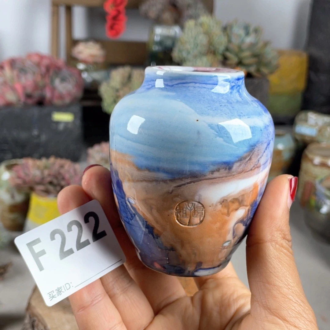 紫砂花盆新品油画 内口3.3