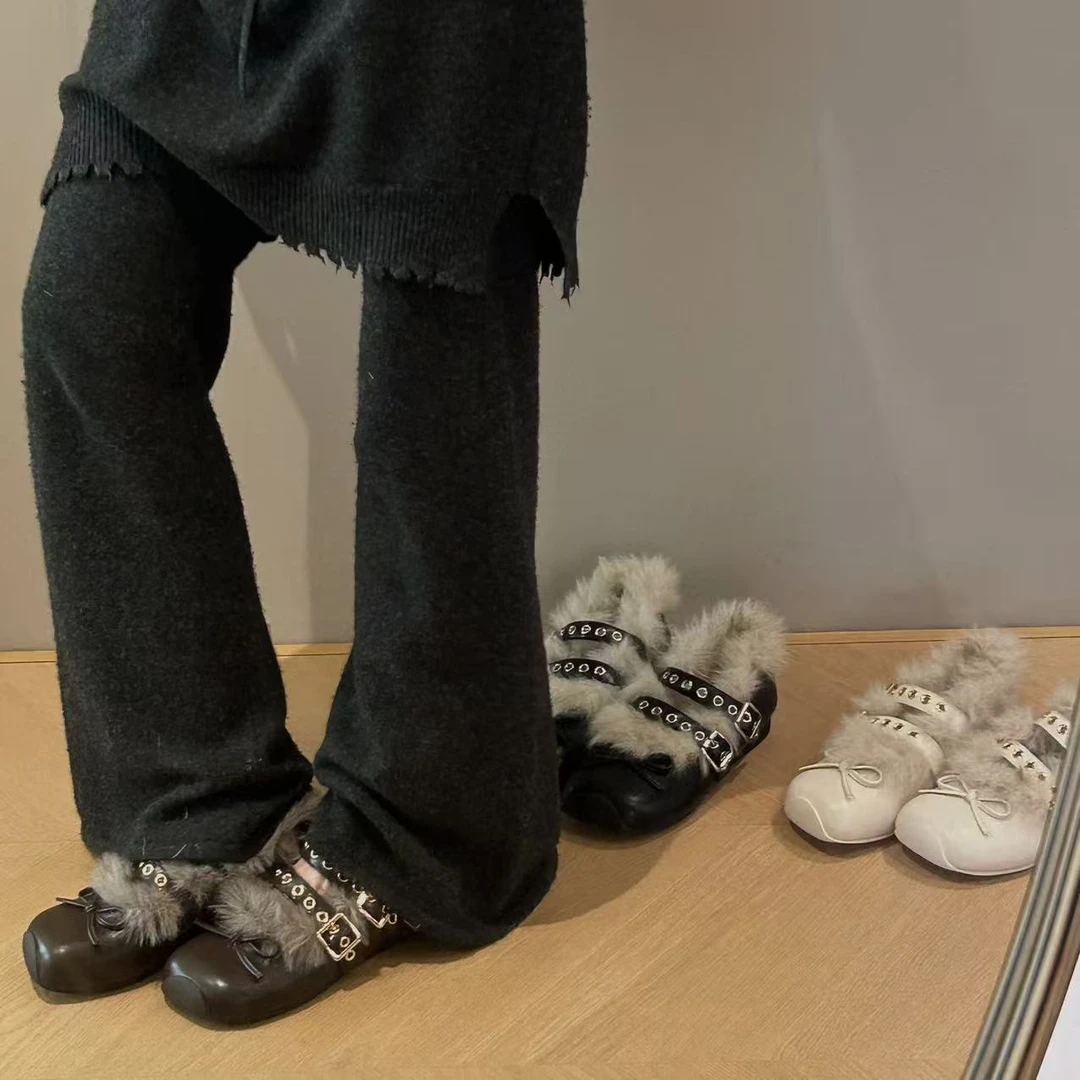 莎黛尔-斯拉夫叛逆千金玛丽珍鞋女2025冬季新款保暖舒适休闲单鞋