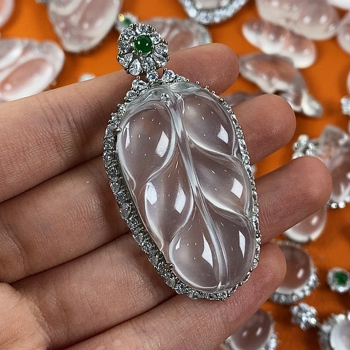 石英质玉银S925镶嵌颈饰