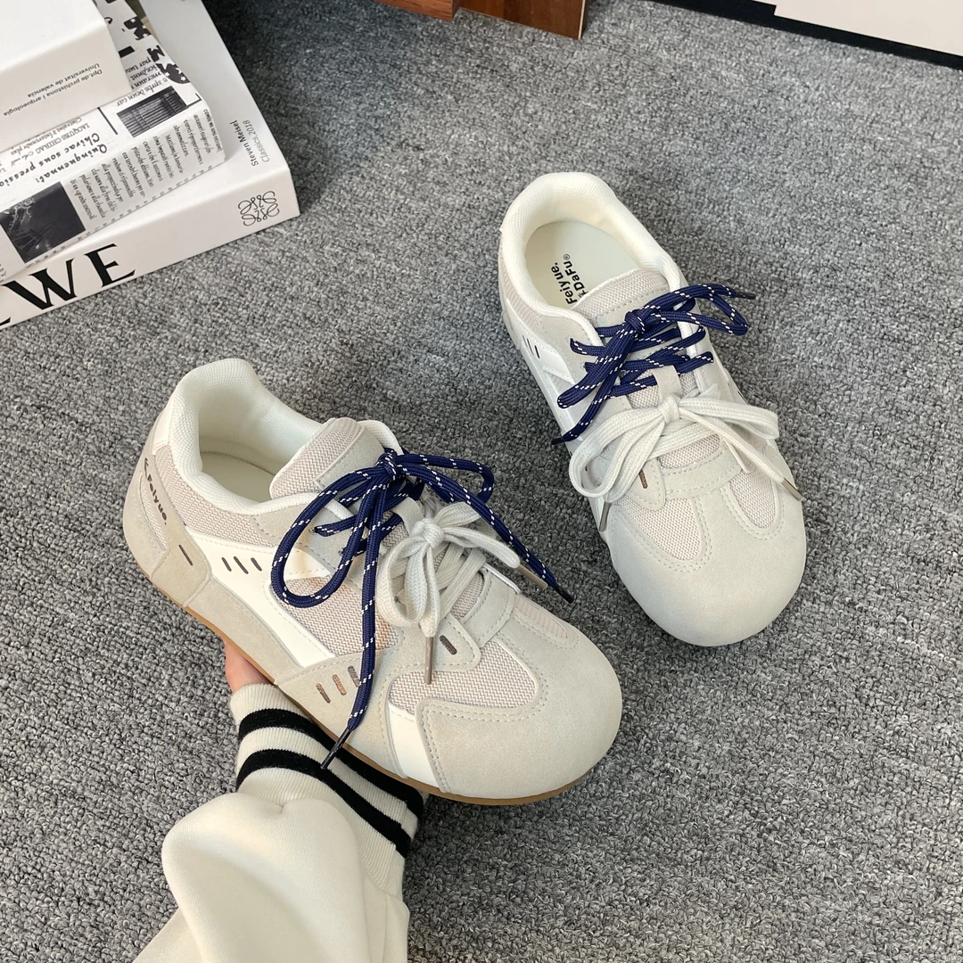 飞跃Feiyue2025秋冬新款小众拼色系带内增高德训鞋百搭休闲女鞋