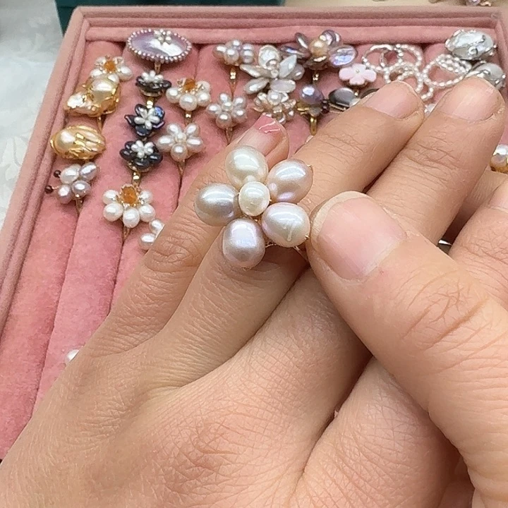 淡水珍珠发饰银S925镶嵌