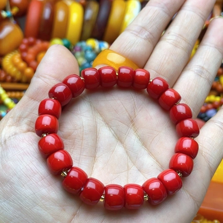 树脂制品7号红色手串