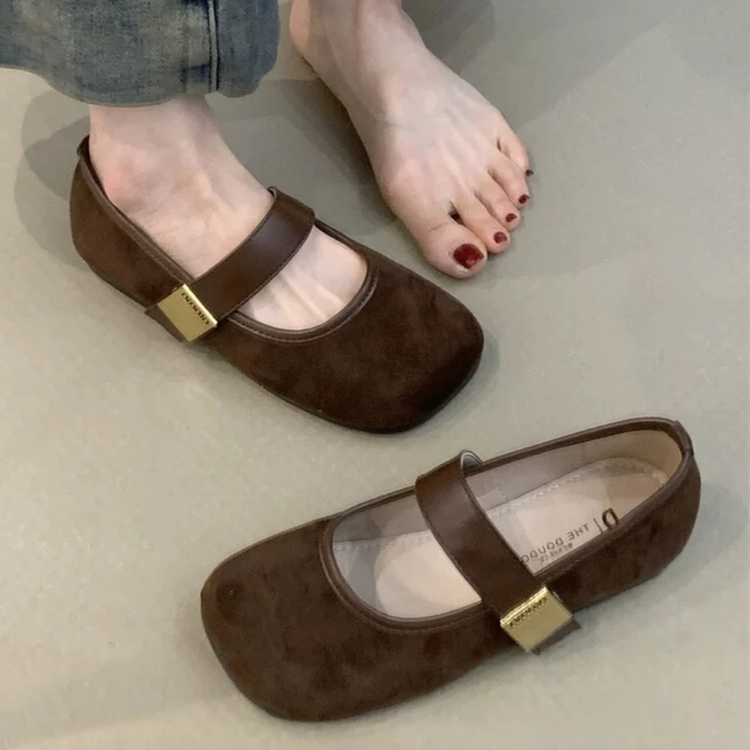 59083绒面浅口玛丽珍鞋韩版秋季软底一脚蹬女鞋单鞋鞋子