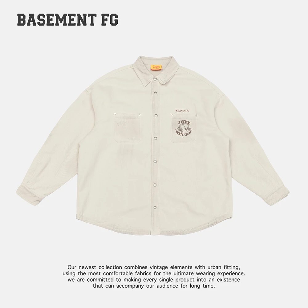 BASEMENT FG长款简约风口袋厚款马丁叔叔夹克252070332006
