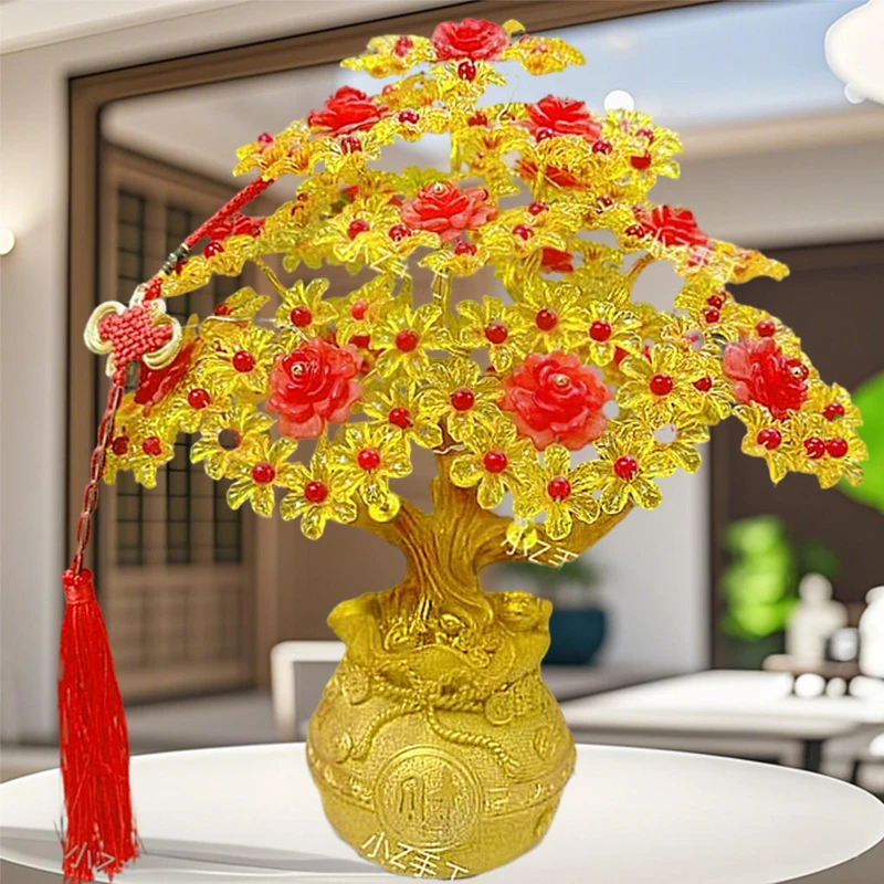 花开富贵18孔福袋发财树材料包diy手工串珠手工编织工艺品