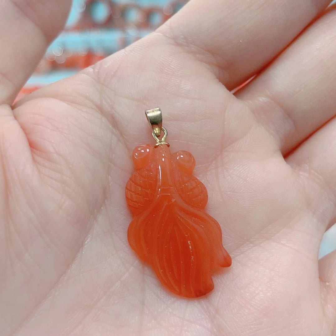 南红玛瑙吊坠(不含链)银S925镶嵌