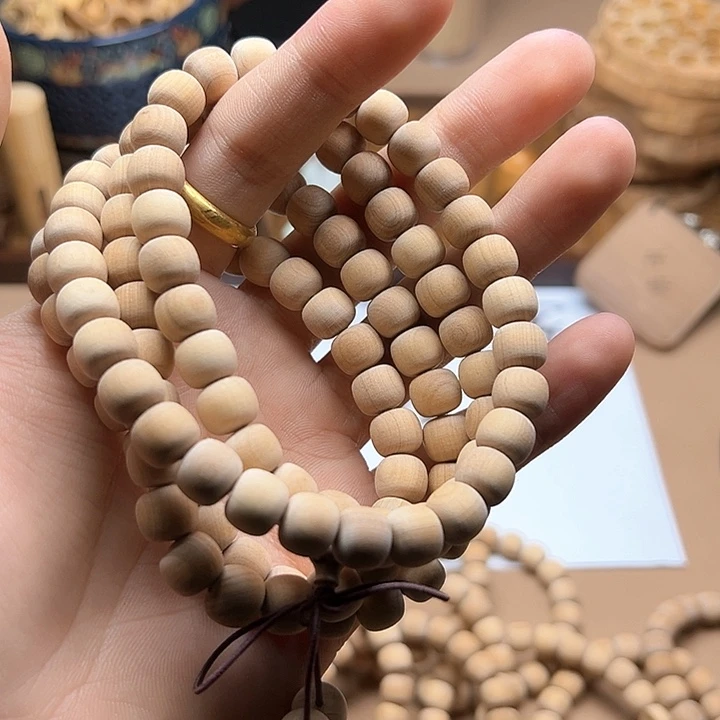檀香木手串/手链8x9x108颗 无打磨