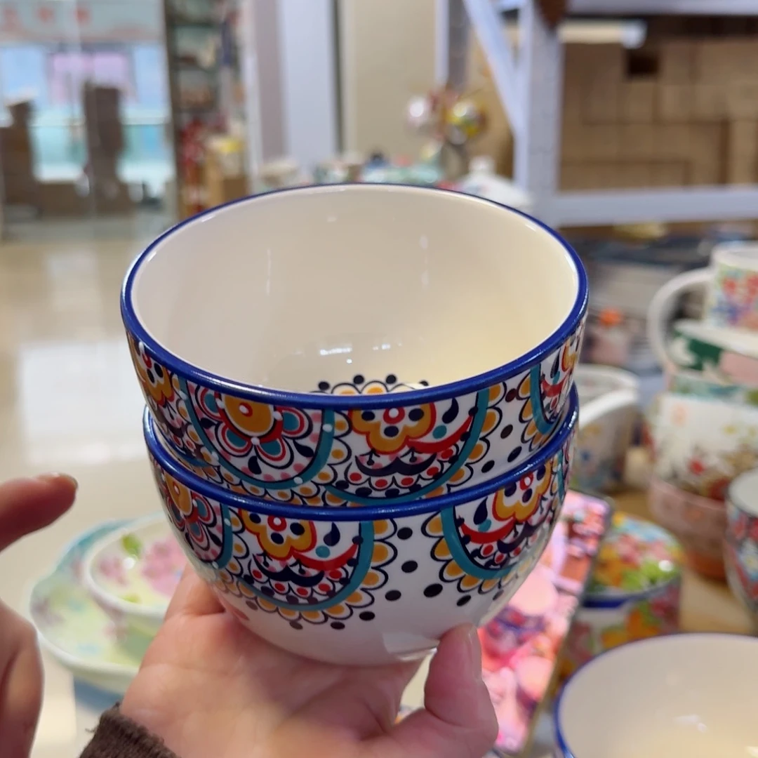 瓷片4.8英寸卡拉饭碗2只