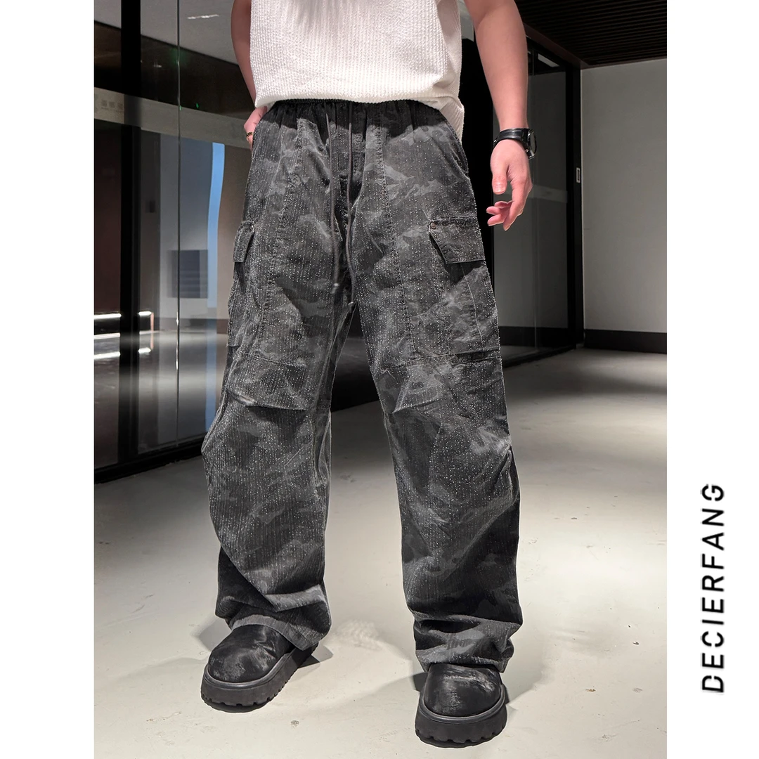 【满天星工装裤】25春夏季设计感迷彩工装休闲裤男多口袋宽松长裤