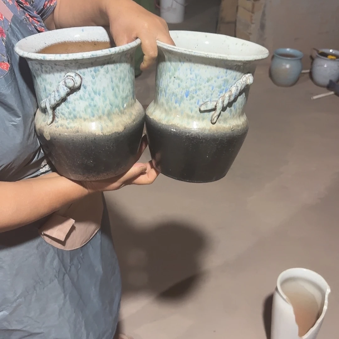 紫砂花盆口20高22