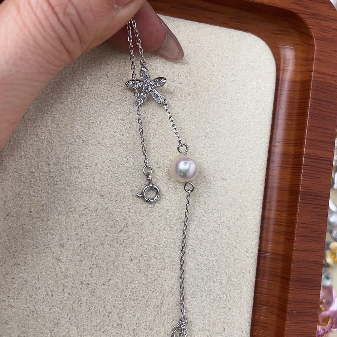 银S925镶嵌手绳海水珍珠