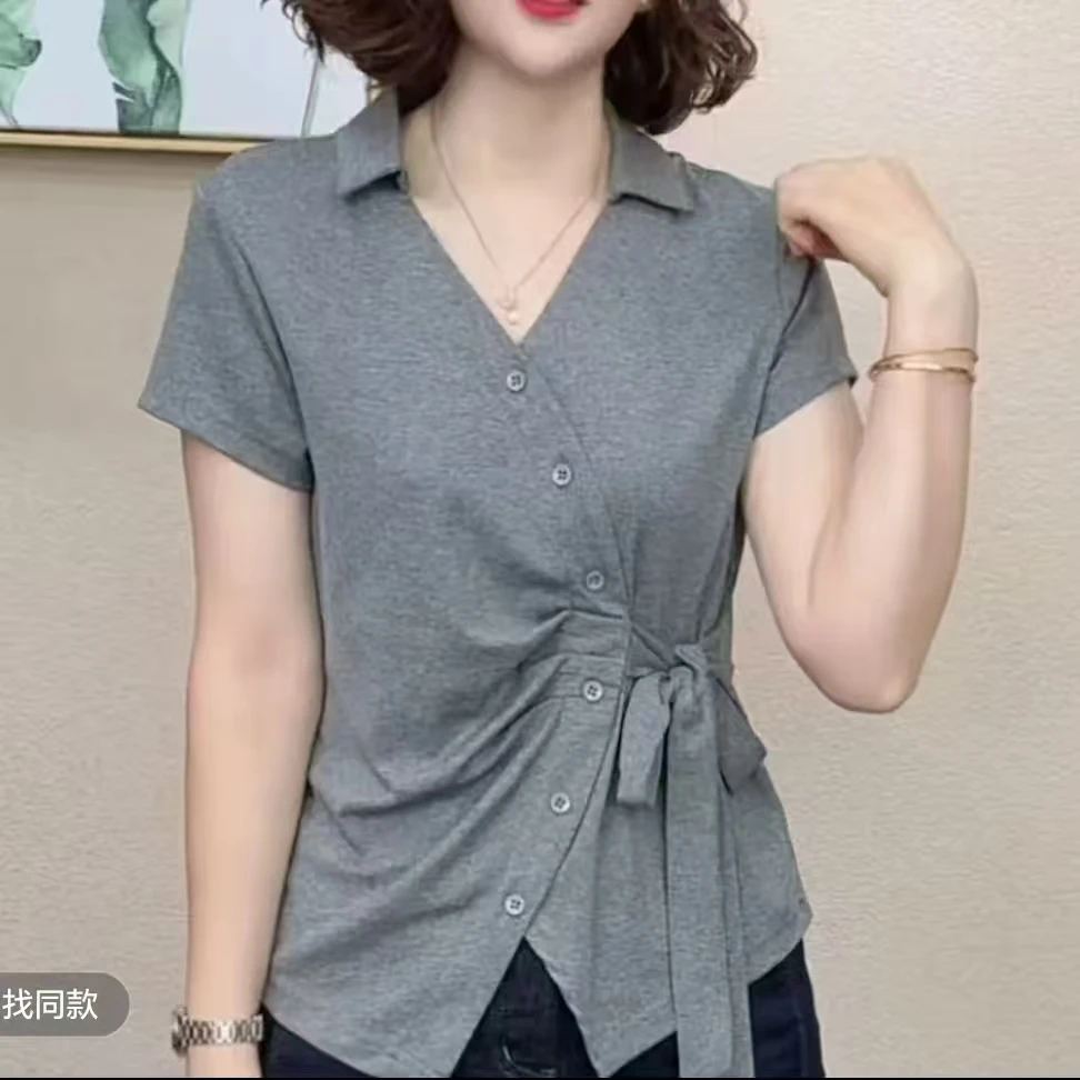 2025新款时尚洋气百搭设计感休闲短袖女T恤#69872