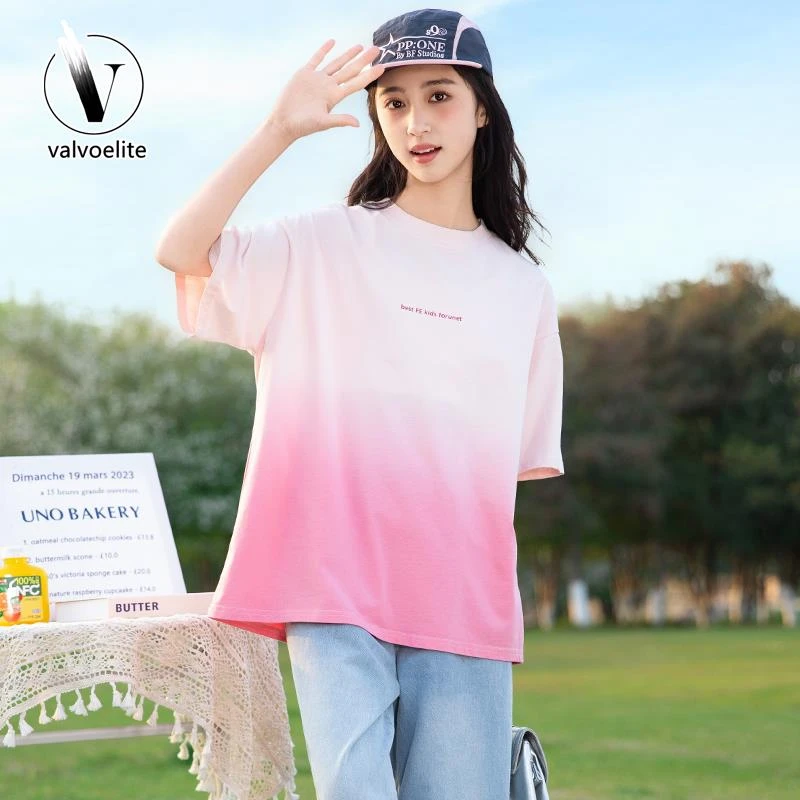 VALVOELITE女童夏装短袖体恤2025新款洋气中大童休闲宽松休闲上衣